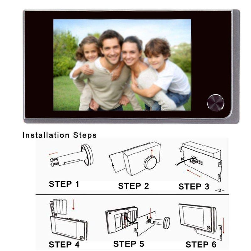 Focket Digital Door Viewer,3.5" LCD Door Peephole Camera Viewer,120 Degree Wide Angle Photo Peephole Viewer,Doorbell Home Security Monitor - Image 5